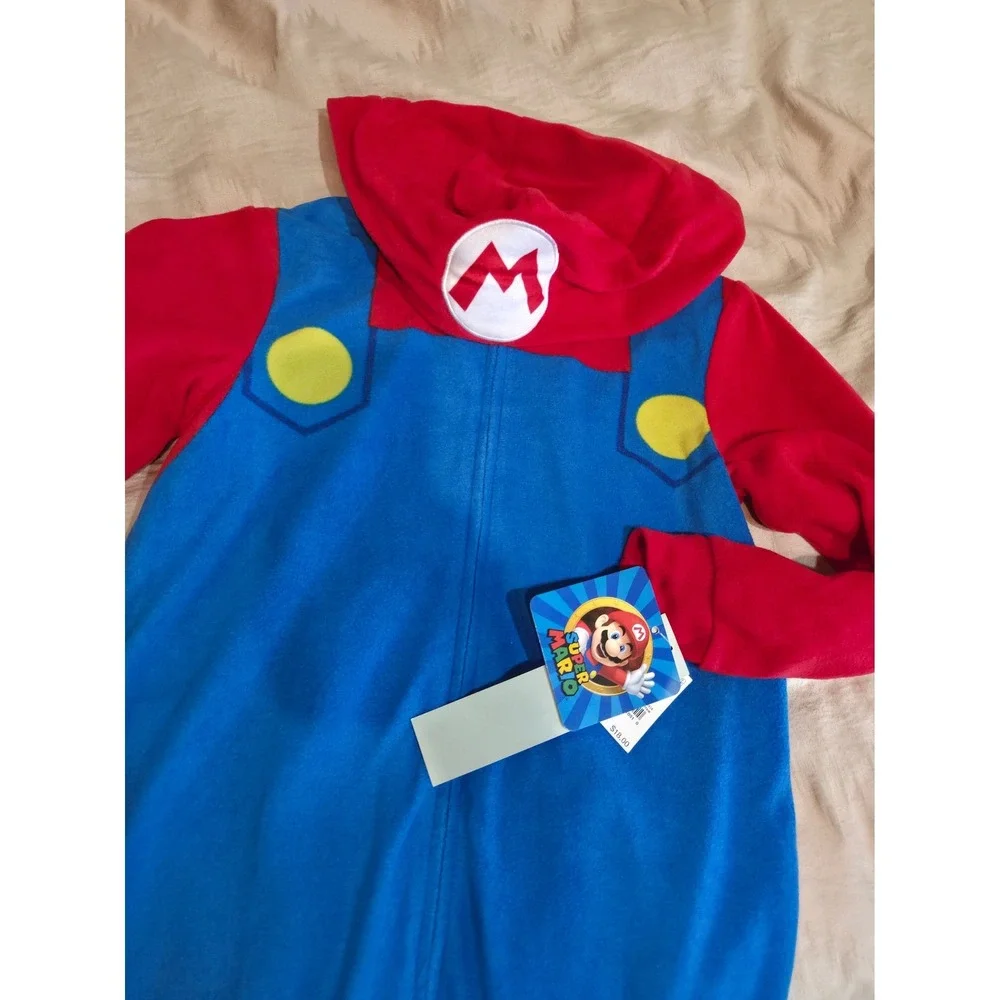 Super Mario Kids Pajamas - Boys One Piece Costume - Size M(8)